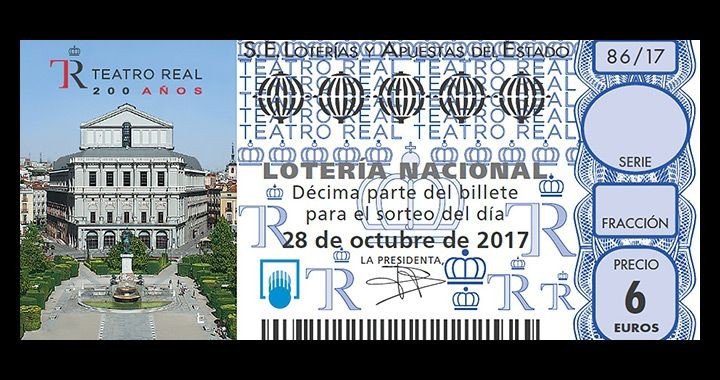 La Lotería Nacional Española homenajeará al Teatro Real