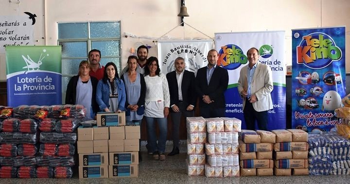 Lotería bonaerense donó una tonelada de alimentos a una escuela de Brandsen, Argentina