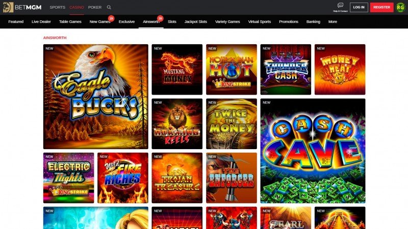 Los casinos online BetMGM, Borgata y Party incorporan 20 juegos de Ainsworth en Nueva Jersey