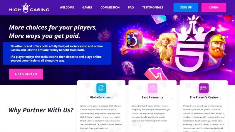 High 5 Casino launches managed affiliate program with Income Access