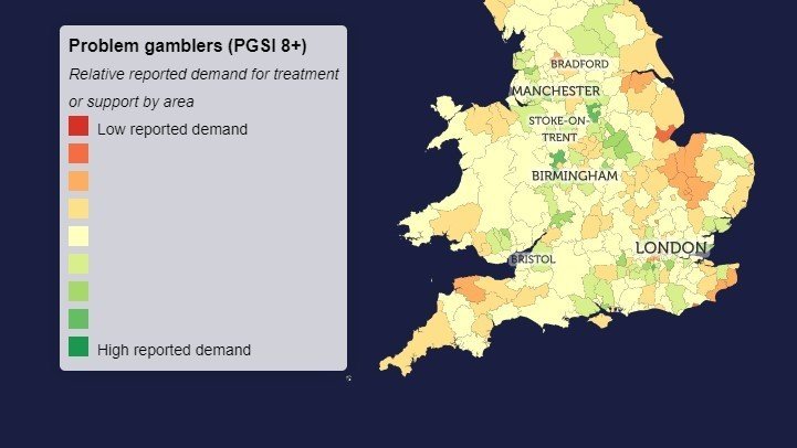 GambleAware publishes new interactive maps to identify locational demand for support