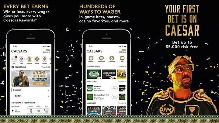 Caesars lanzó una nueva app móvil de apuestas deportivas
