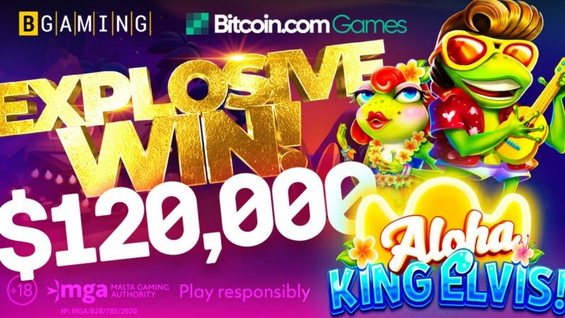 'Aloha King Elvis' de BGaming entregó US$ 120 mil en Bitcoin a un cripto jugador  