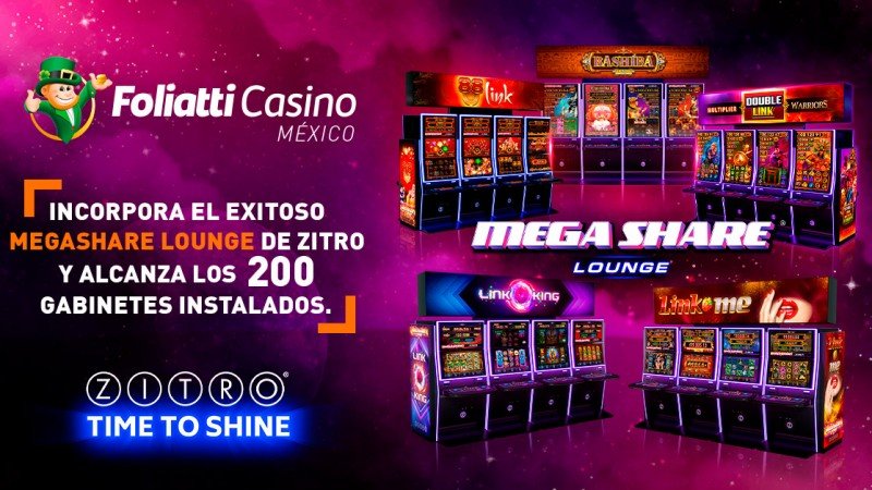Zitro despliega el sistema vinculado Megashare Lounge en los casinos Foliatti de México