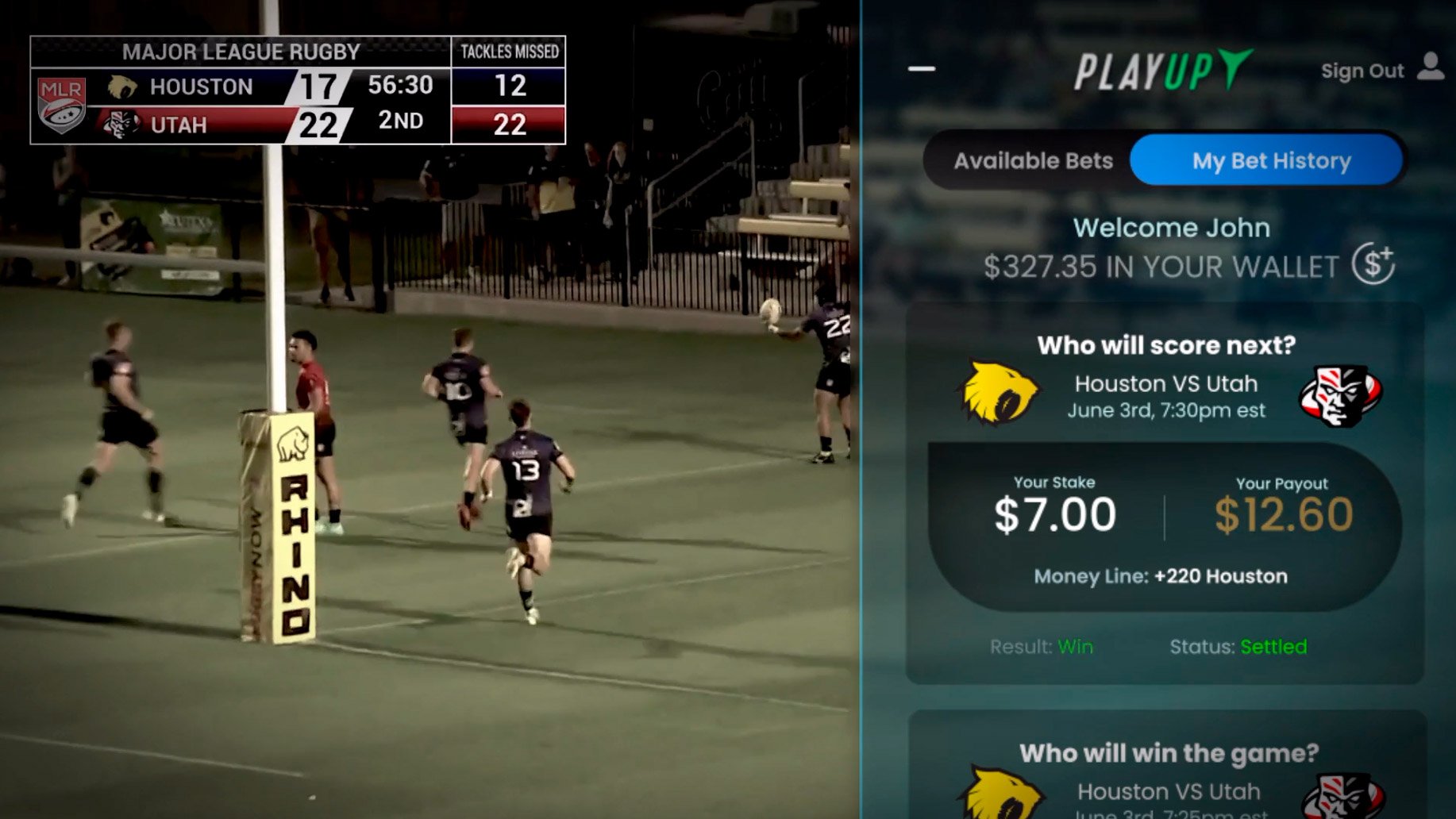 TAPPP unveils single-screen, live broadcast sports betting solution in tandem with MLR and The Rugby Network Yogonet International