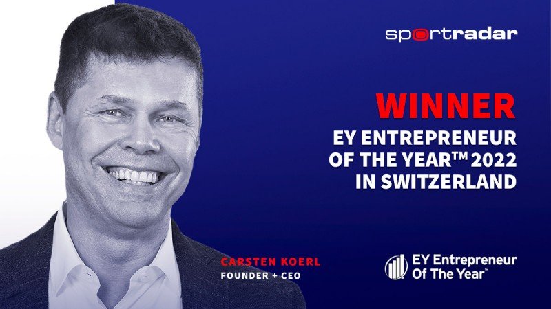 Sportradar's CEO named EY Enterpreneur of the Year 2022 in the "Service & Commerce" category 