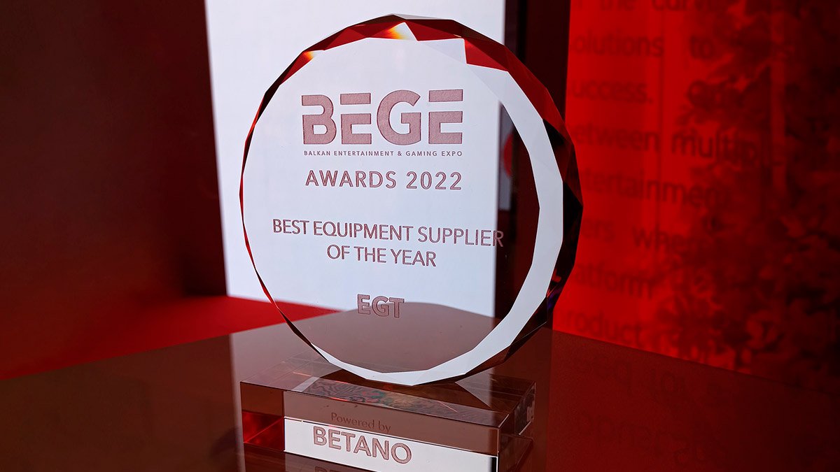 EGT named Best Equipment Supplier of the Year at BEGE Awards