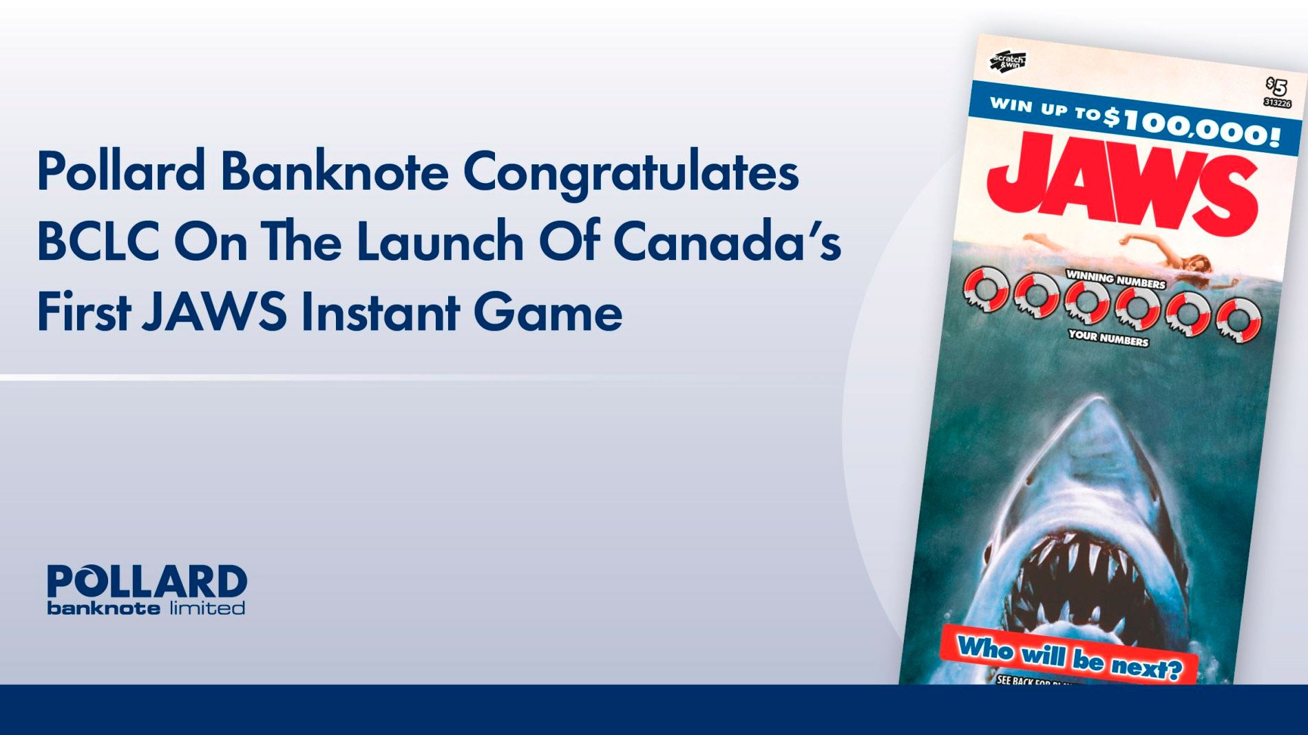 BCLC launches Canada's first Scratch & Win instant ticket based on legendary blockbuster JAWS