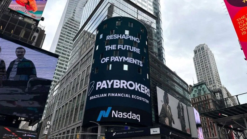 PayBrokers exibe marca no famoso painel da Nasdaq