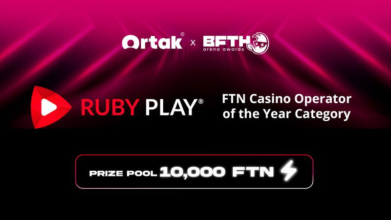 RubyPlay se une a los Ortak x B.F.T.H. Arena Awards 2025 como patrocinador de la categoría Operador de Casino